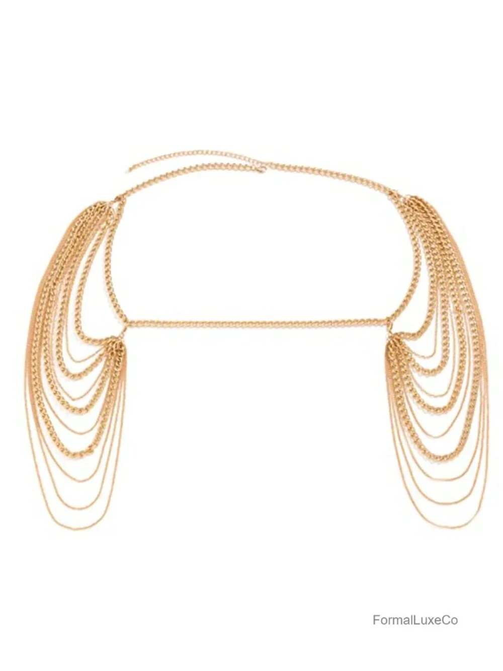 Punk Multi-Layered Body Chain Shoulder Necklace Back Chain Summer Beach Jewelry